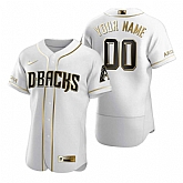 Arizona Diamondbacks Customized Nike White Stitched MLB Flex Base Golden Edition Jersey,baseball caps,new era cap wholesale,wholesale hats